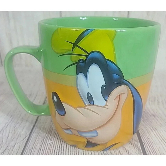 Disney Other - Disney Store 3D Raised Goofy Coffee Tea Mug Cup Green Orange Black 4.5"